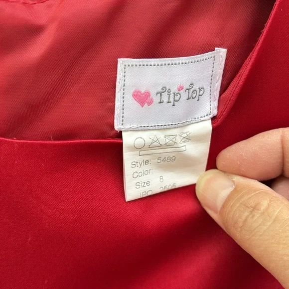 Elegant Red Kids Dress with Bow - Picture 3 of 7